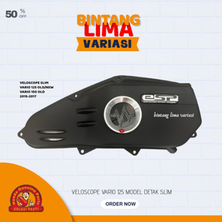 Veloscope Beat Filter Cover Vario125 Old/ Latest Slim Model/ with Free Black ESP Emblem