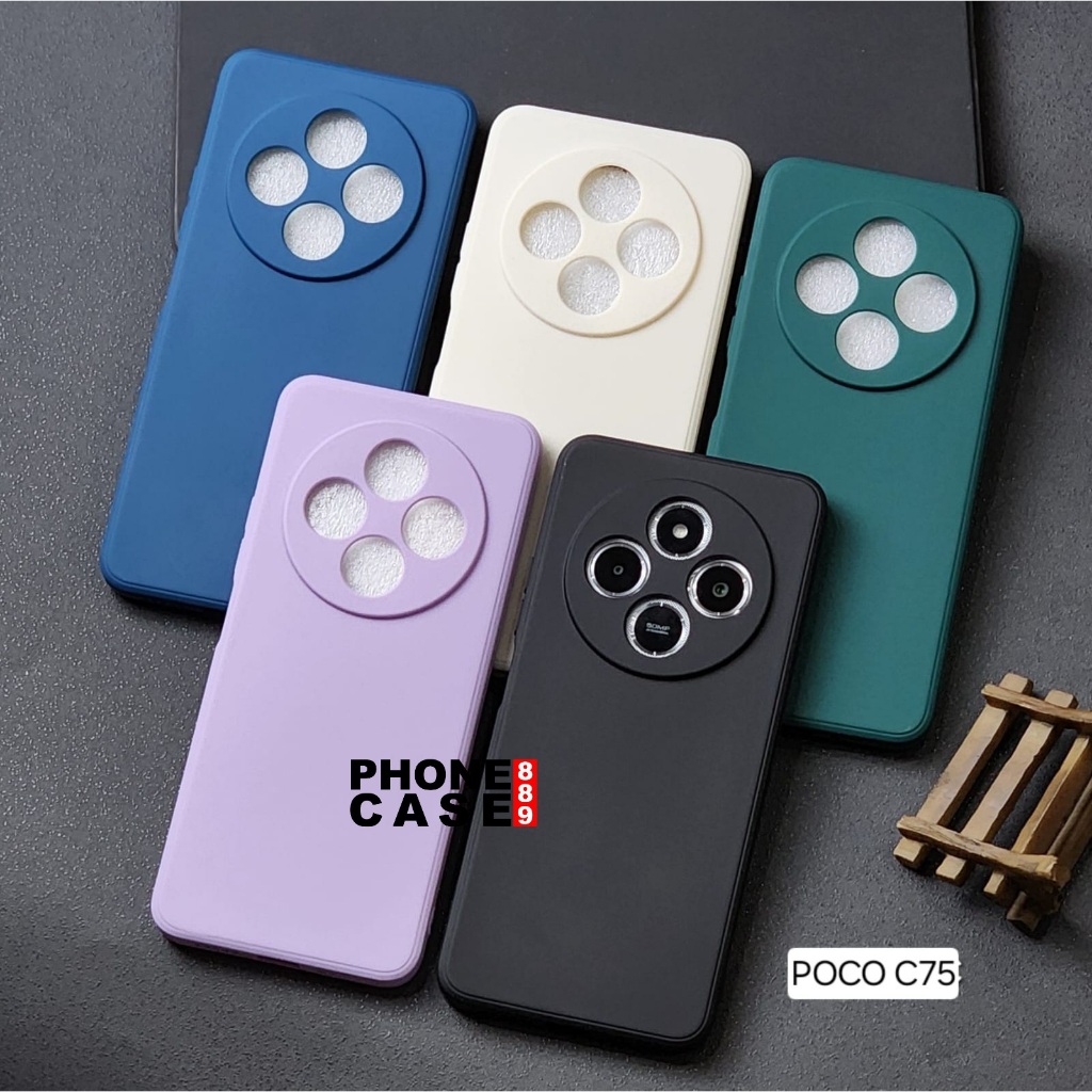 POCO C75 CASE MACAROON SQUARE LIQUID EDGE SOFT CASE POCO C75