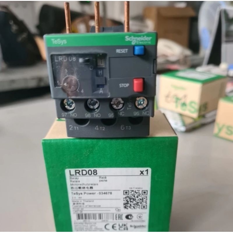 LRD 08 Schneider รีเลย์โอเวอร์โหลดความร้อน TeSys D LRD-08 (2.5-4A) LRD08