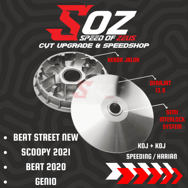 KIRIAN PULLEY CUSTOM SPEEDING / DAILY BEAT STREET NEW BEAT DELUXE BEAT 2020 SCOOPY 2021 GENIO FULL R