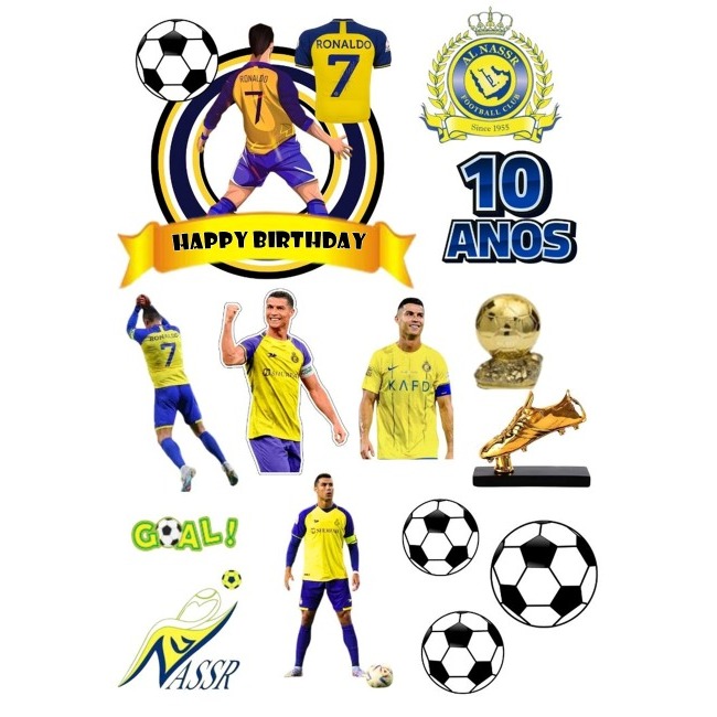 RONALDO Football Theme Birthday Topper/Pristian Ronaldo Cake Topper