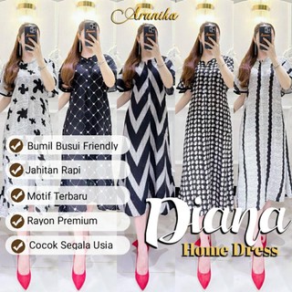 ARUNIKA FASHION - Diana Dress Daster Kekinian Lengan Kipas Bahan Rayon Premium Bumil Busui Friendly