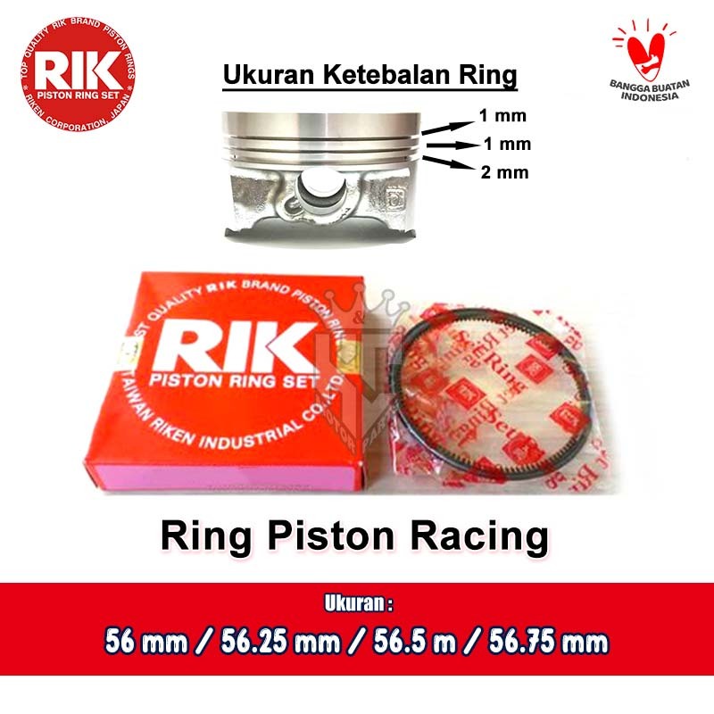 BRT RIK 56.25 56.5 56.75 มม. แหวนลูกสูบหนา 1 x 1 x 2 มม.