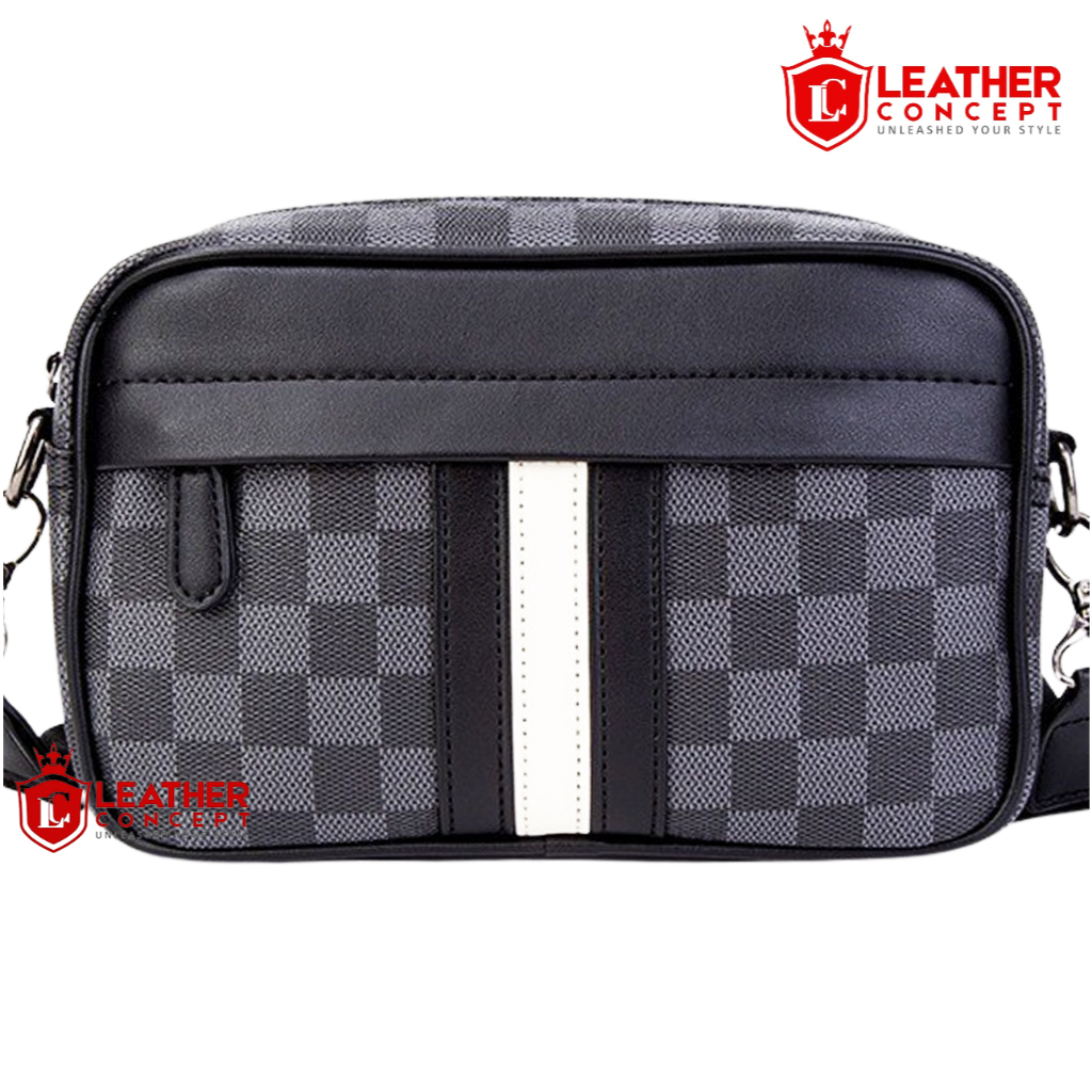 Leather Concept GALA MONOCHROME Mens Leather Sling Bag Mens Leather Bag Mens Leather Bag Street Bag