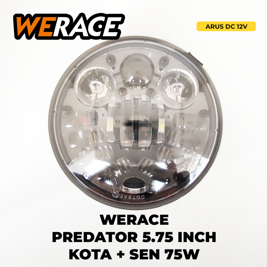 WERACE ไฟหน้า 5.75 ไฟหน้า 5.75 นิ้ว 16 LED 75 วัตต์ไฟเมือง + ไฟเลี้ยวสีเหลือง D2 สีเหลืองสีขาว