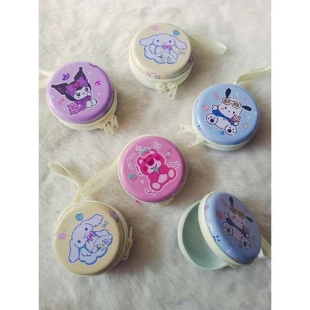 SANRIO ROUND TIN COIN POUCH/ SANRIO CHILDRENS TIN COIN WALLET