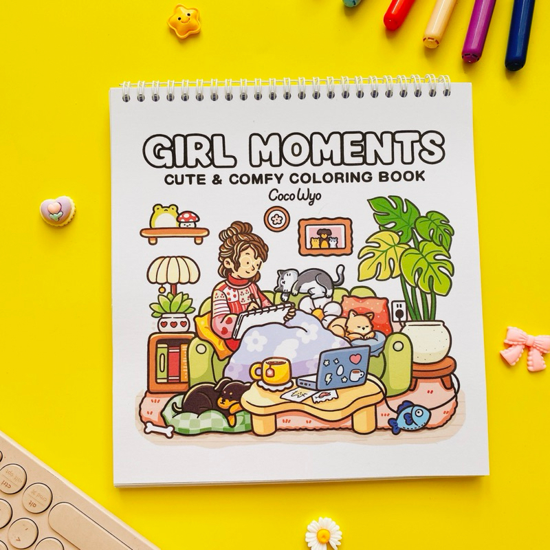 สมุดระบายสี Girl Moment Cute And Comfy Coco Wyo - สมุดระบายสีน่ารัก