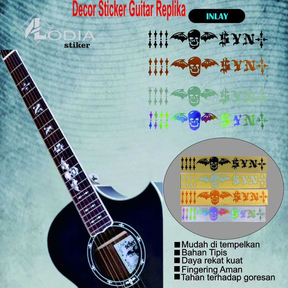 GUITAR INLAY STICKER SCHECTER SYNYSTER GATES DEAD BAT INLAY A7X AVANGED SEVENFOLD PET STICKER INLAY