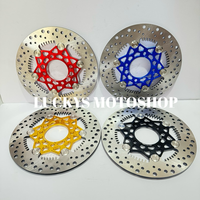 แผ่นดิสก์หน้าโรเตอร์ HQ-N35 UK220MM รู 4 รอบ DAYTONA CNC ปุ่มเกลียวสแตนเลสลอย JUPITER Z, JUPITER MX,