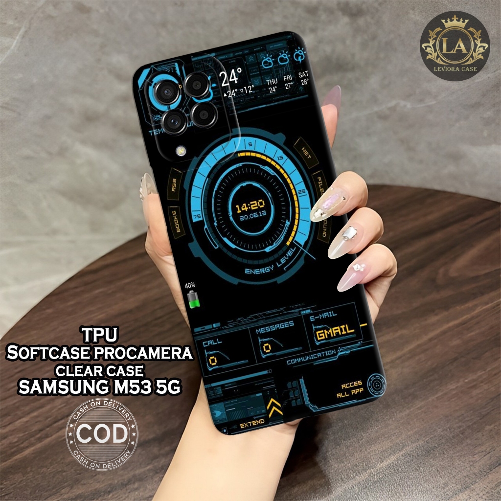 HP เคส Samsung Galaxy M53 5G ใหม่ล่าสุด - เคส Leviora - เคสแฟชั่นสีดํา - Samsung Galaxy M53 5G Softc