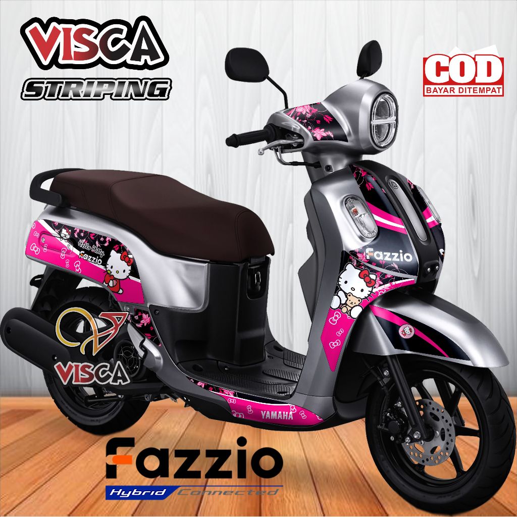 สติ๊กเกอร์ Yamaha Fazzio Hello Kitty Striping