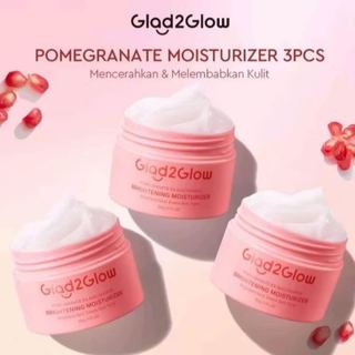 Glad2Glow Pomegranate Brightening Moisturizer 30g Pelembap dan memutihkan Wajah Glowing Moisture gel Day & Night Cream
