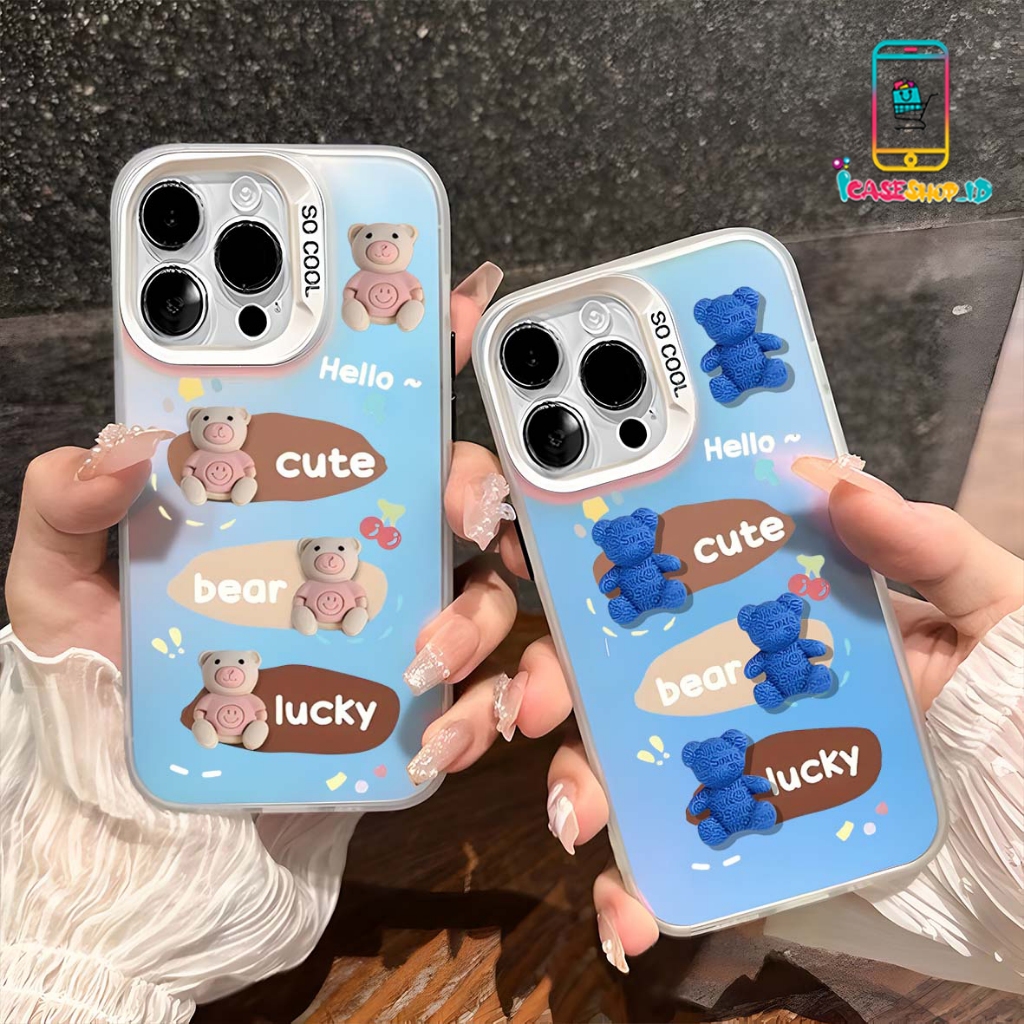 IC5796 SS1004 SILICON COVER 3D สีชมพูสีฟ้า BEAR COMPATIBLE สําหรับ XIAOMI REDMI A1 A2 A3 A5 5A 6A 8 