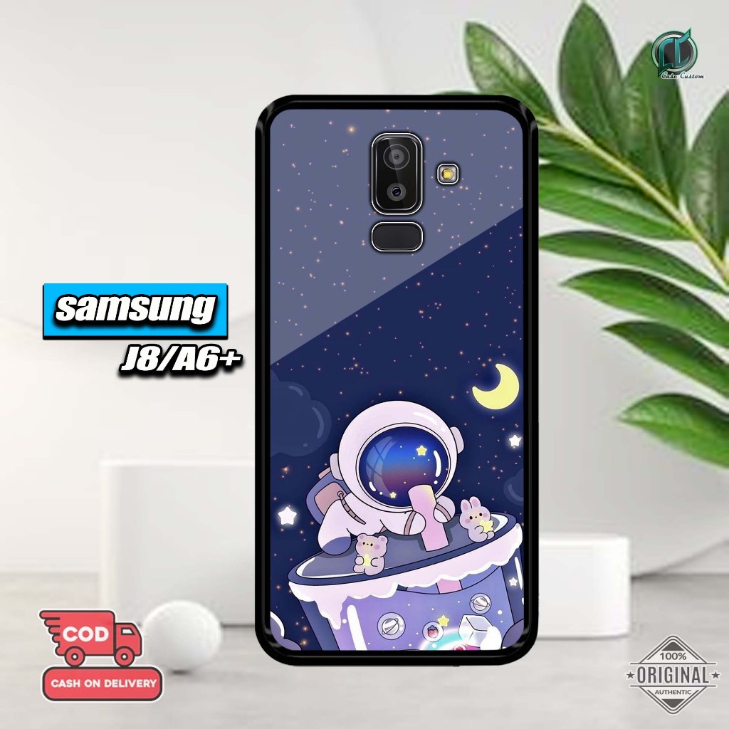 เคส Samsung J82018/A6plus ล่าสุด 2D Glossy Hardcase [นักบินอวกาศ Motif] Samsung J8/A6plus Hardcase S