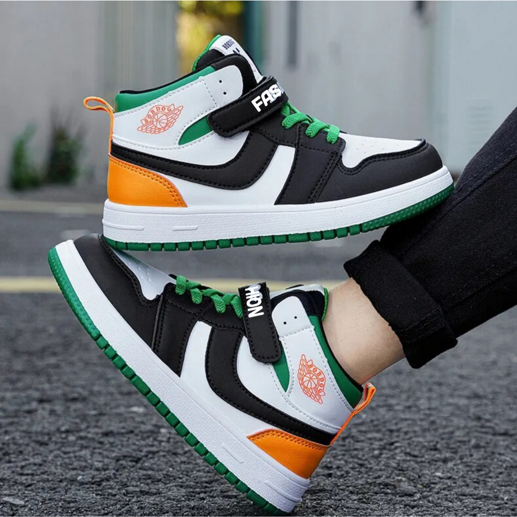 J0rdan Model รองเท้าเด็กผู้ชาย ไซส์ 28 ถึง 37 ก่อนวัยเรียน อนุบาล ประถม