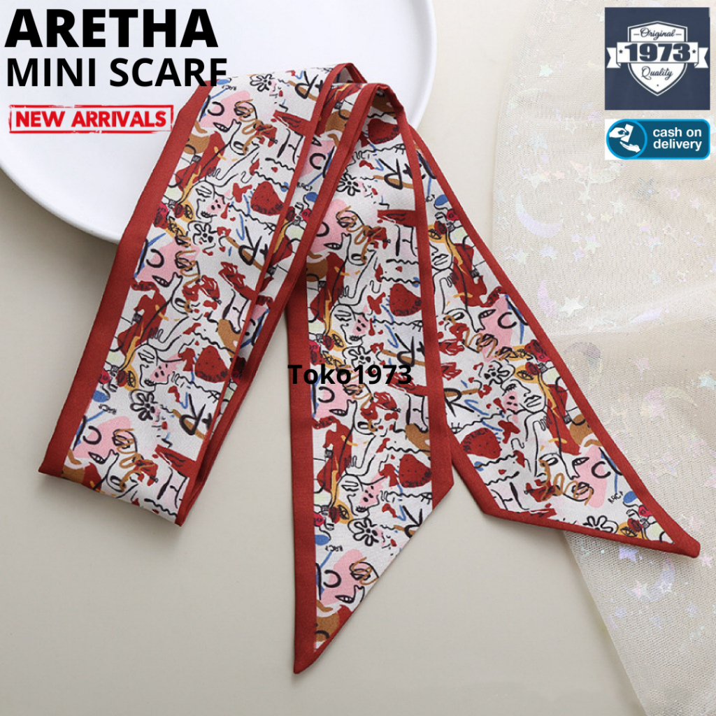 ARETHA 7X86cm ผ้าพันคอมินิเกาหลี ผ้าพันคอคอ กระเป๋า ผ้าพันคอคอ ริบบิ้นผม