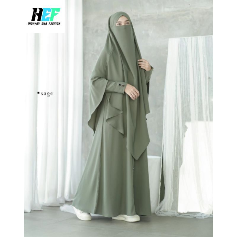 ชุดอาบายามุสลิมล่าสุด 2026 ชุด khimar niqob crinkcle airflow กระดุมพรีเมียร์พรีเมี่ยม