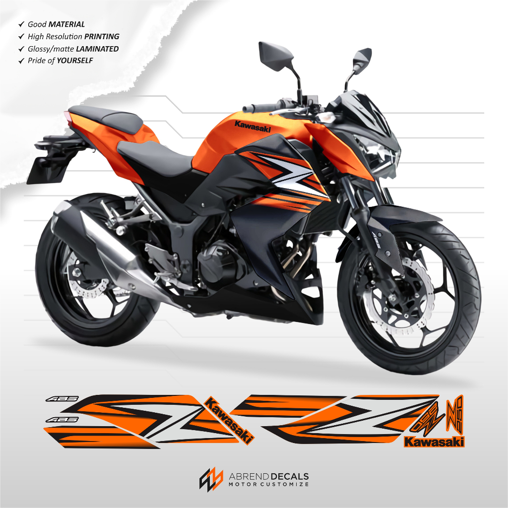 NINJA Z250 STRIPING ต้นฉบับกราฟิกพิมพ์ 3 / KAWASAKI NINJA Z 250 LIST สติ๊กเกอร์มอเตอร์ไซค์ / Z250 สต