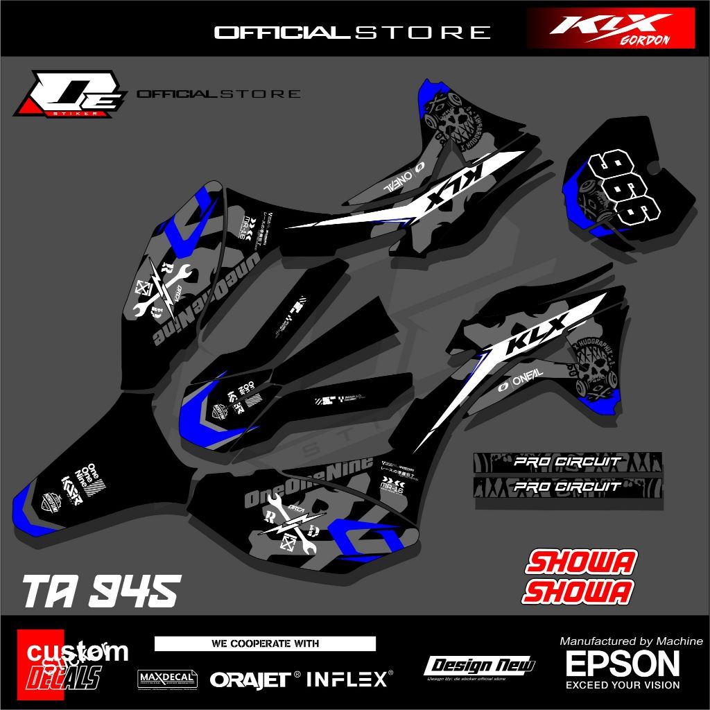 สติ๊กเกอร์รูปลอก KLX GORDON Fullbody Decal Gordon Decal สติกเกอร์ Variation Simple List Klx Gordon ร