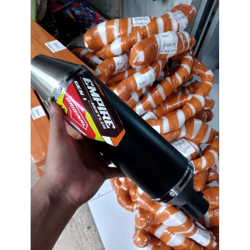 ท่อไอเสีย 38 มม.กระป๋องเท่านั้น empire ท่อไอเสีย gen1 เคลือบสีดําสําหรับ klx crf ksr110 dtracker xtz xr200/150