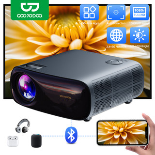 GOOJODOQ Proyektor 300" Heavy Duty Home Theater Projector Quad CPU 6.2 GHZ 600 ANSI Lumens 5G Compatible
