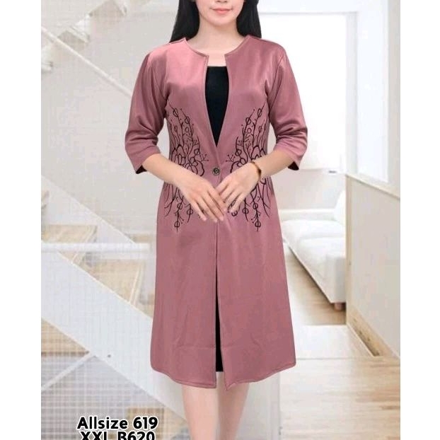 Divani dress sucuba blazer สามารถถอดออกและปักได้