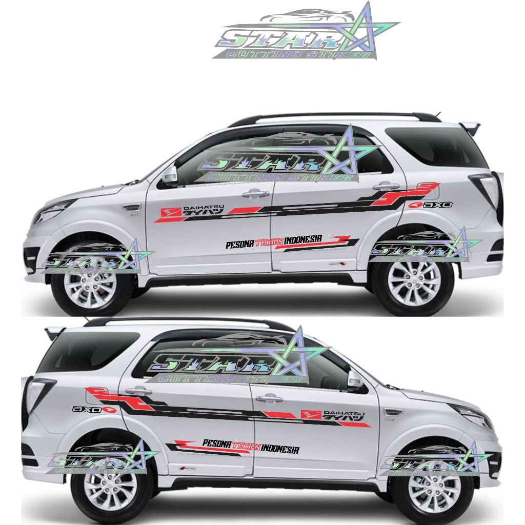 สติ๊กเกอร์ติดรถ Terios Rush ล่าสุด สติ๊กเกอร์ WRC Striping สติ๊กเกอร์ติดรถ Terios Rush