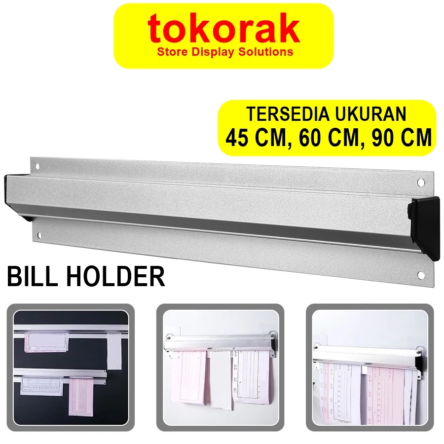 BILL HOLDER 45 60 90 ซม. TAB GRABBER คลิปกระดาษอลูมิเนียม MENU NOTE CAFE 45 ซม.60 ซม.90 ซม.