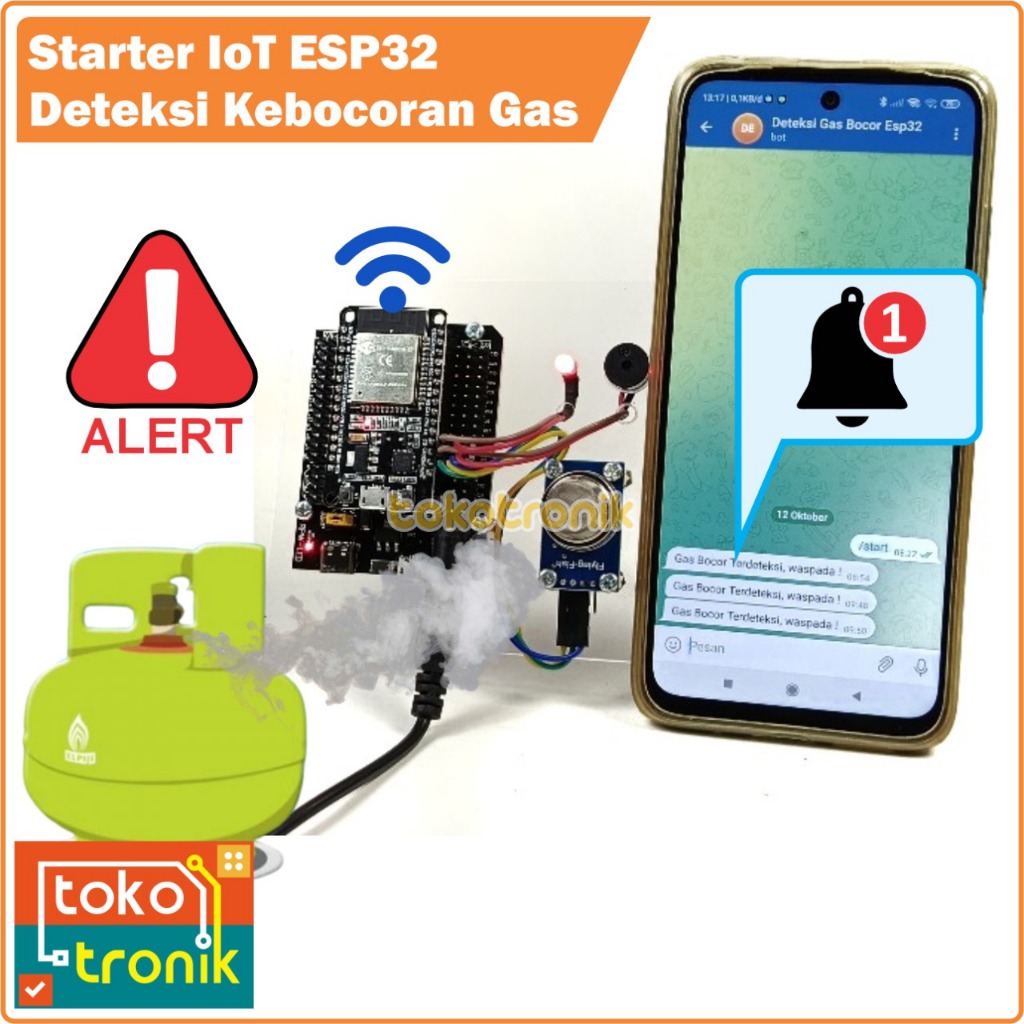 Esp32 Starter Kit IoT การตรวจจับก๊าซรั่ว