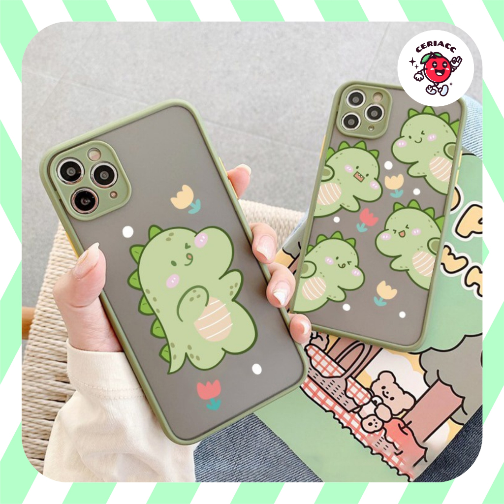 PRINTING HYB Motif DINOกรณีIphone 4G 6 7 8 plus x xr xs Max 11 12 pro Max vivo Y19 y21s y33s y21 202