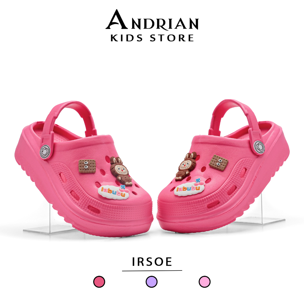Andrian Kids Store - รองเท้าแตะเด็กผู้หญิงรุ่นใหม่ Baim รุ่นสายรัดหลังสไลด์พร้อมตัวละคร Labubu 3-9 ปี
