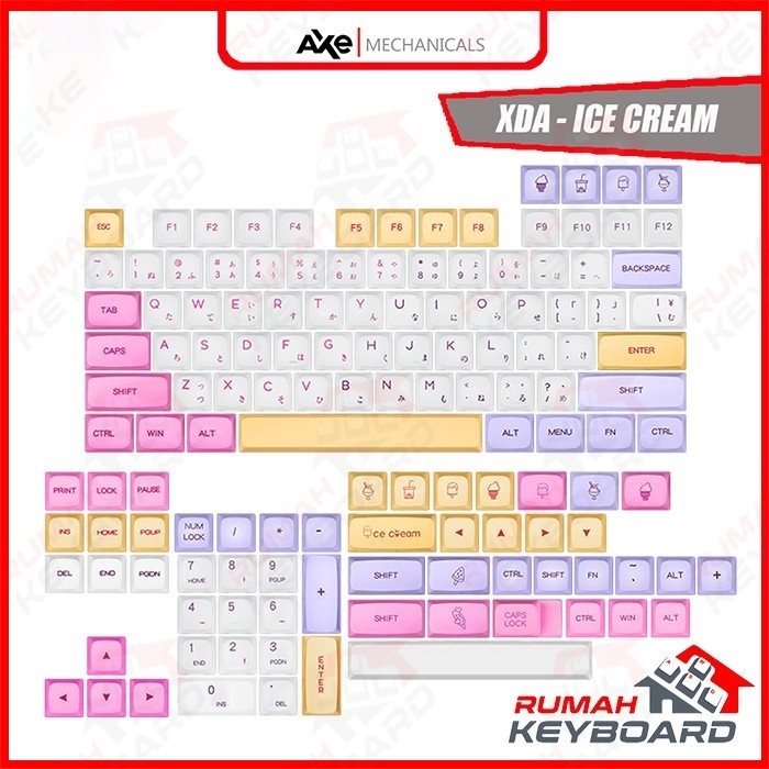 ปุ่มกด - KEYCAPS - XDA - ICE CREAM - PBT - DYE SUB