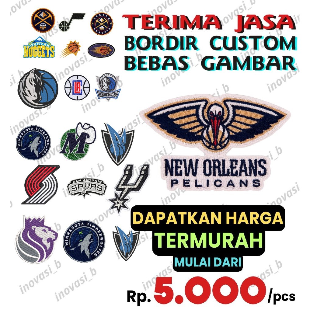 NBA BASKETBALL EMBLEM/BET โลโก้ EMBROIDERY PATCH VOL 4 สมบูรณ์