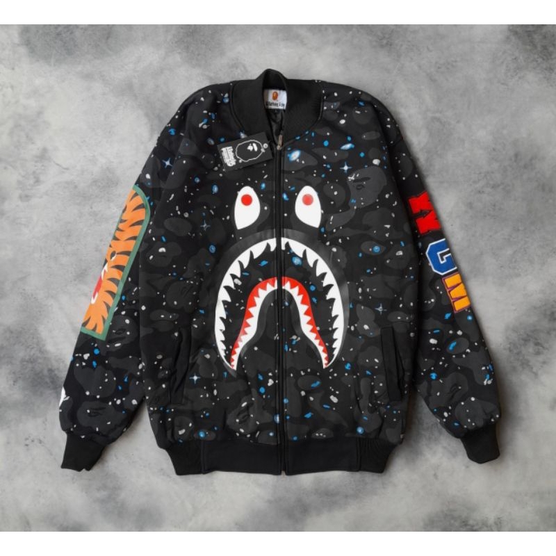BAPE CAMO VARSITY BOMBER JACKET FULL TAG IM PORT