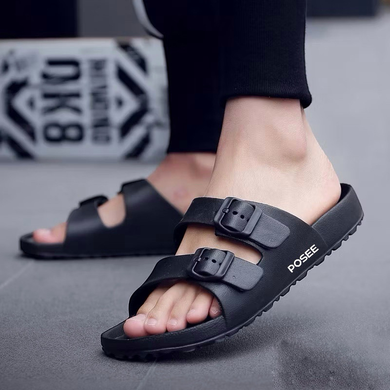 Posee Mens Slop Sandals รองเท้าแตะยางรองเท้าแตะผู้ชายแบบสวม