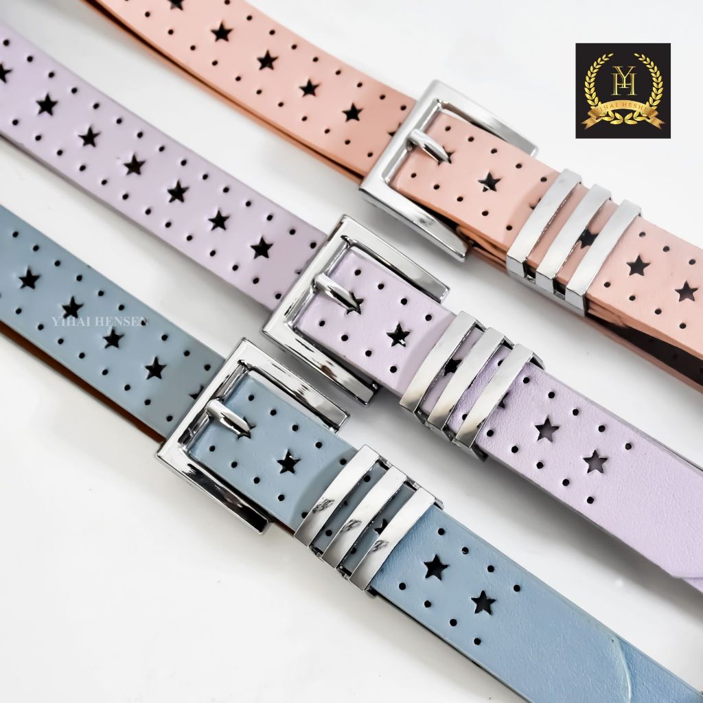 เข็มขัดลําลองผู้หญิง Star Hole Punk Fashion Style Belt - YH369