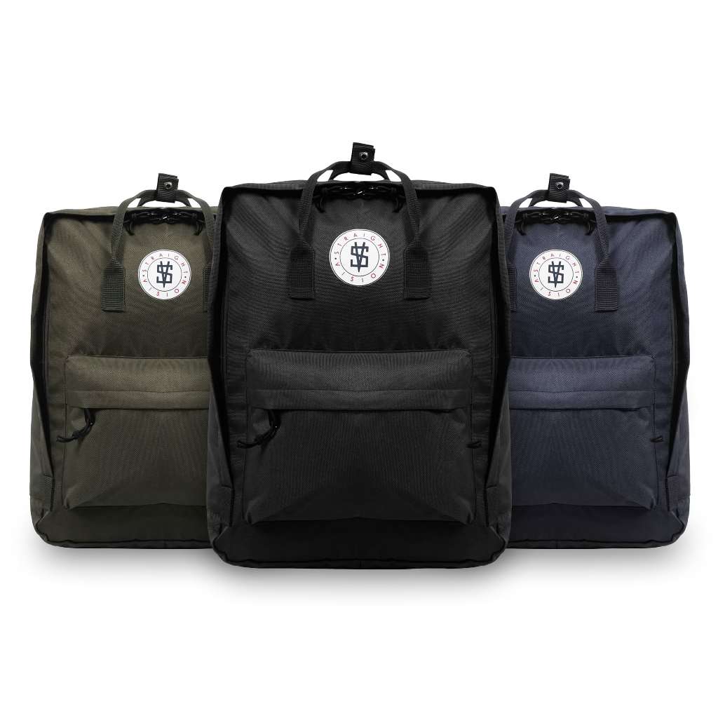 Straight Vision - GRESS Backpack สีดํา | กระเป๋าเป้ใส่แล็ปท็อป | กระเป๋าเป้ผู้ชายและผู้หญิง