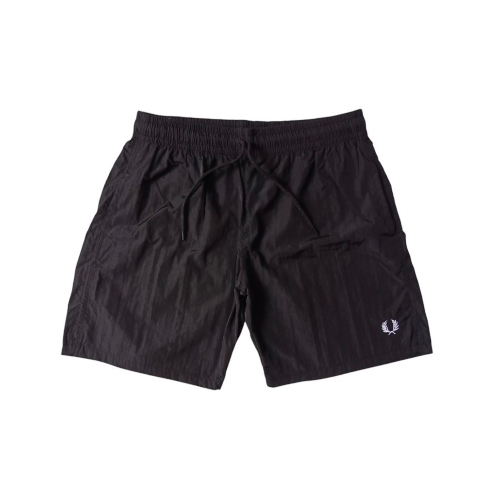 Hitam Fred Perry Short กางเกงขาสั้นผู้ชาย สีดํา