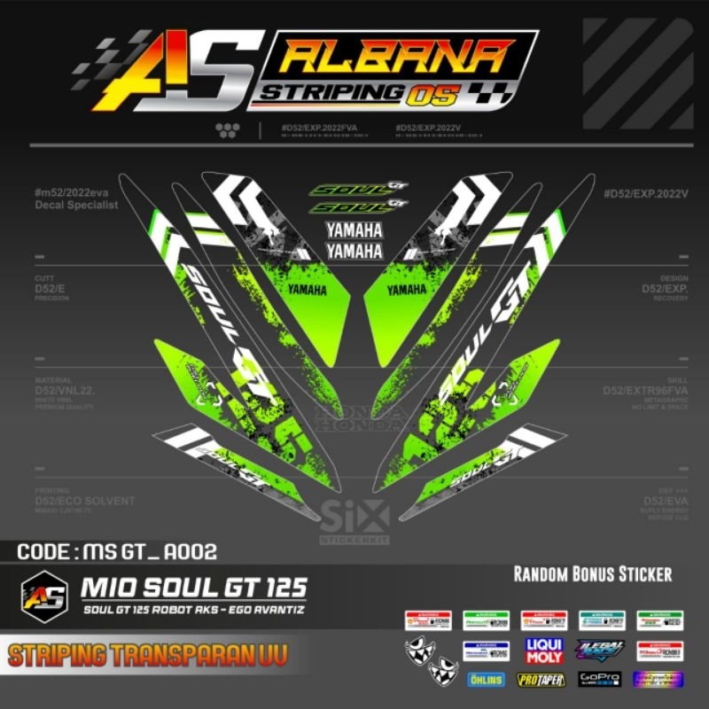 YAMAHA MIO SOUL GT 125 สติ๊กเกอร์/STRIPING SOUL GT 125 ROBOT RKS TRANSPARENT UV