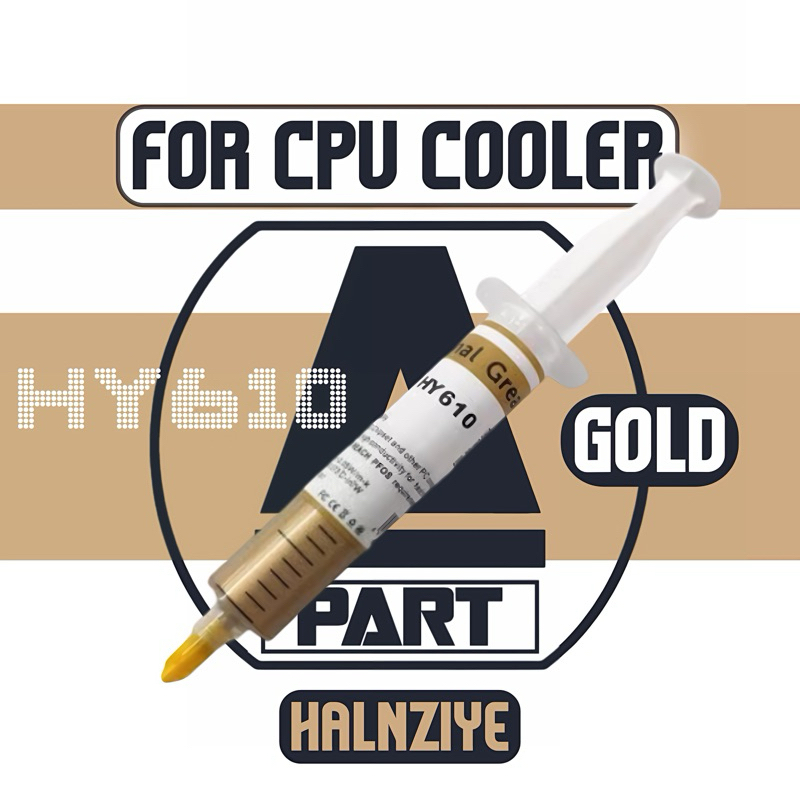 THERMAL GREASE PASTE HY610 CPU COOLER ขนาดใหญ่บรรจุในตัว GOLD HY610