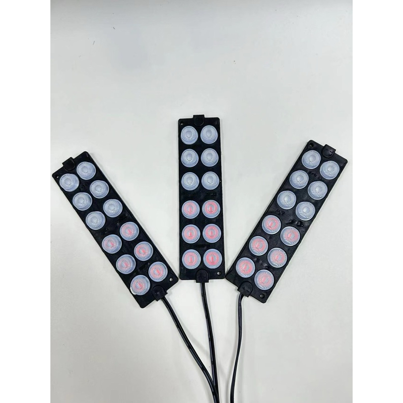 MERAH 24 VOLT รถบรรทุกรถบัสโมดูลช่วงล่างไฟ LED กระพริบสีแดงสีฟ้า 12 LED 12 WATT