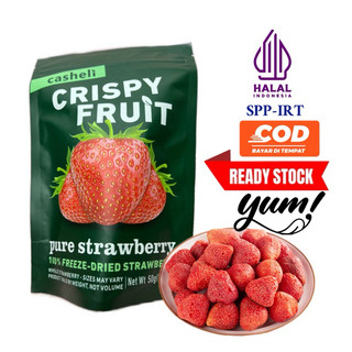 [HALAL] casheli Strawberry Kering Freeze Dried Utuh Premium Fresh Baru Crispy Original Sweet Taste