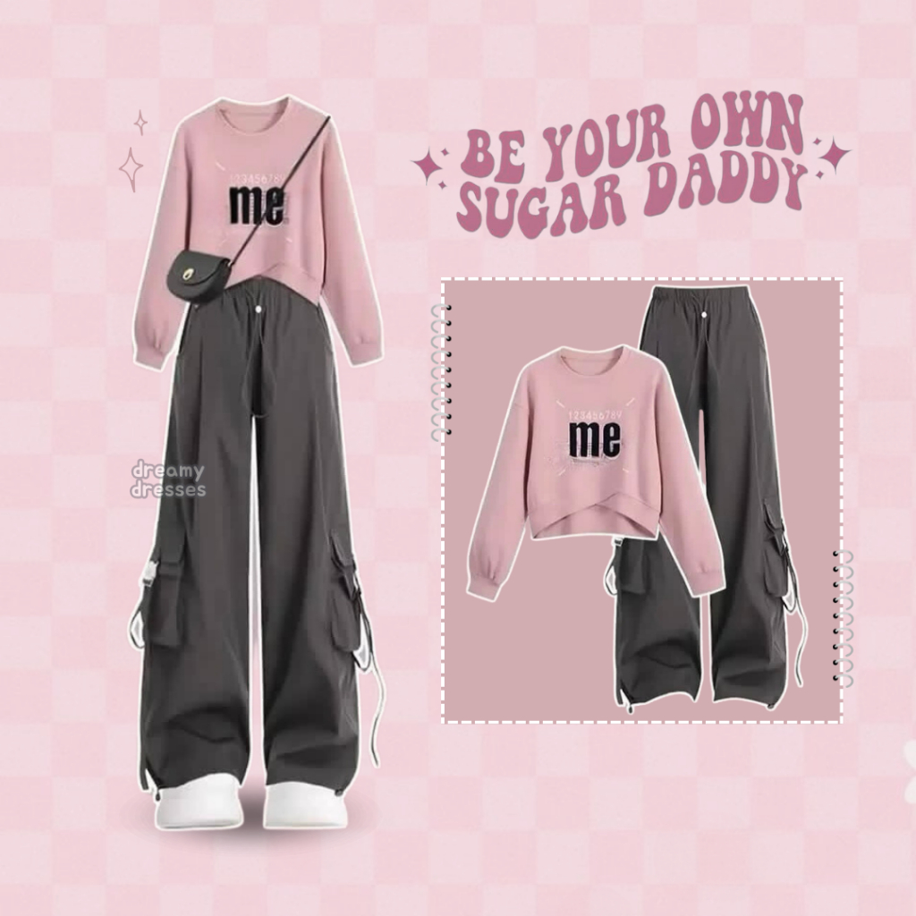 Dreamy 2in1 One Set Teen Korean Style One Set Trend Casual Outfit Teen Suit Set AA341