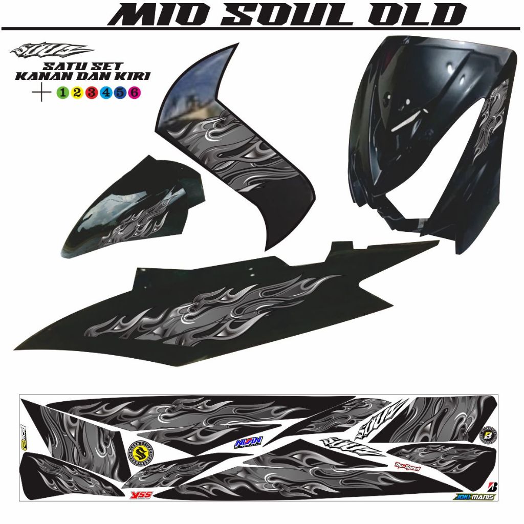 VARIATION OF YAMAHA MIO SOUL KARBU OLD MOTORCYCLE STICKER SIMPLE MOTIF VARIATIONS OF ELEGANT LIS