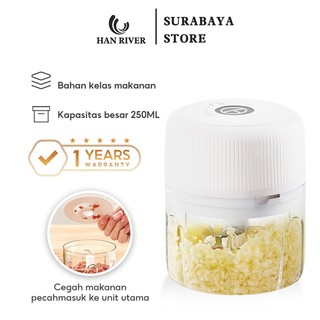 HAN RIVER Chopper mini 250ml Blender Penggiling Bumbu Dapur Portable Penghancur Bawang HRSR02WT