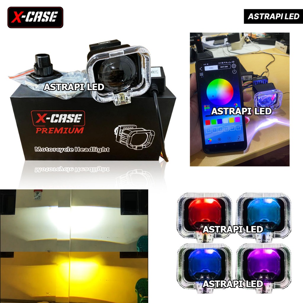 โคมไฟ Led Matrix X1 Matrix 1.5 นิ้ว Devil RGB Application สีขาวสีเหลือง X-Case