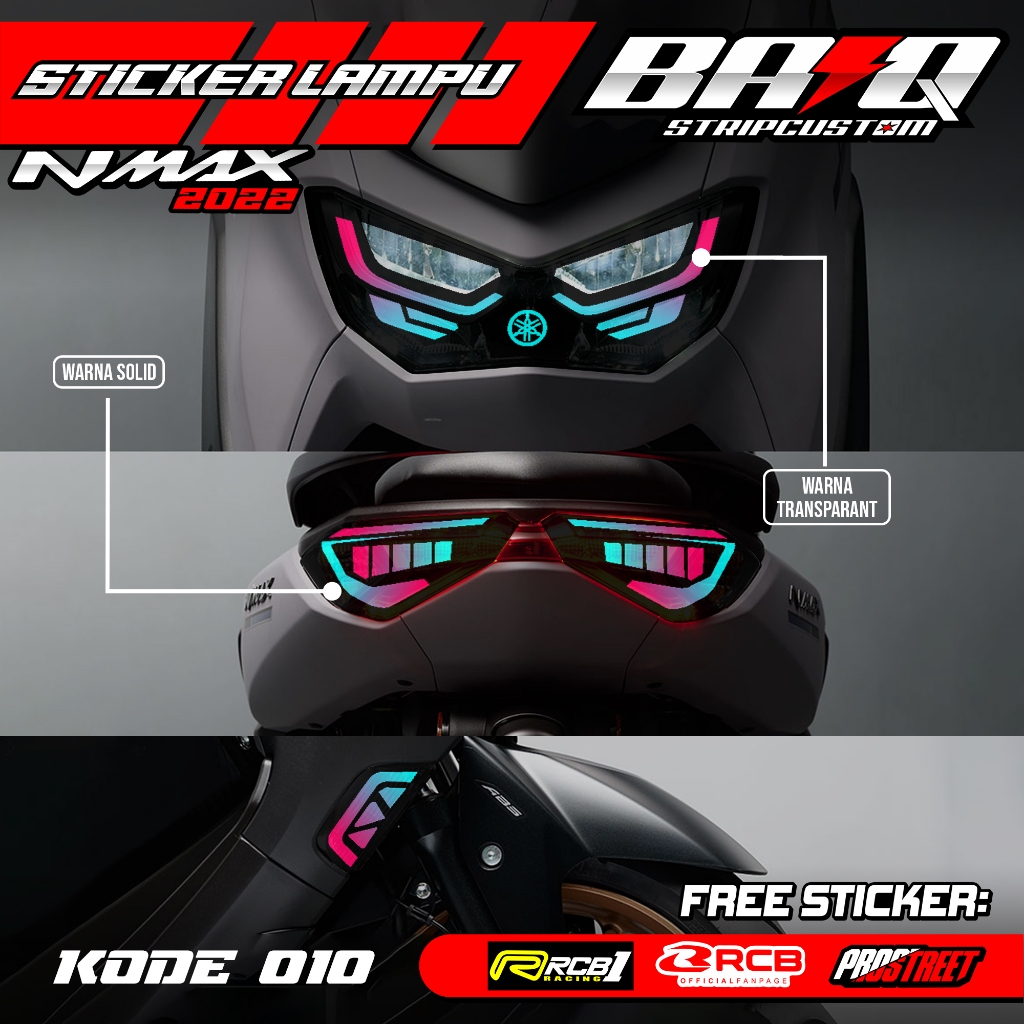 010 NMAX 2022 สติ๊กเกอร์ไฟหน้า - NMAX 2022 สติ๊กเกอร์แสงคิ้ว SIMPLE LIST MOTIF