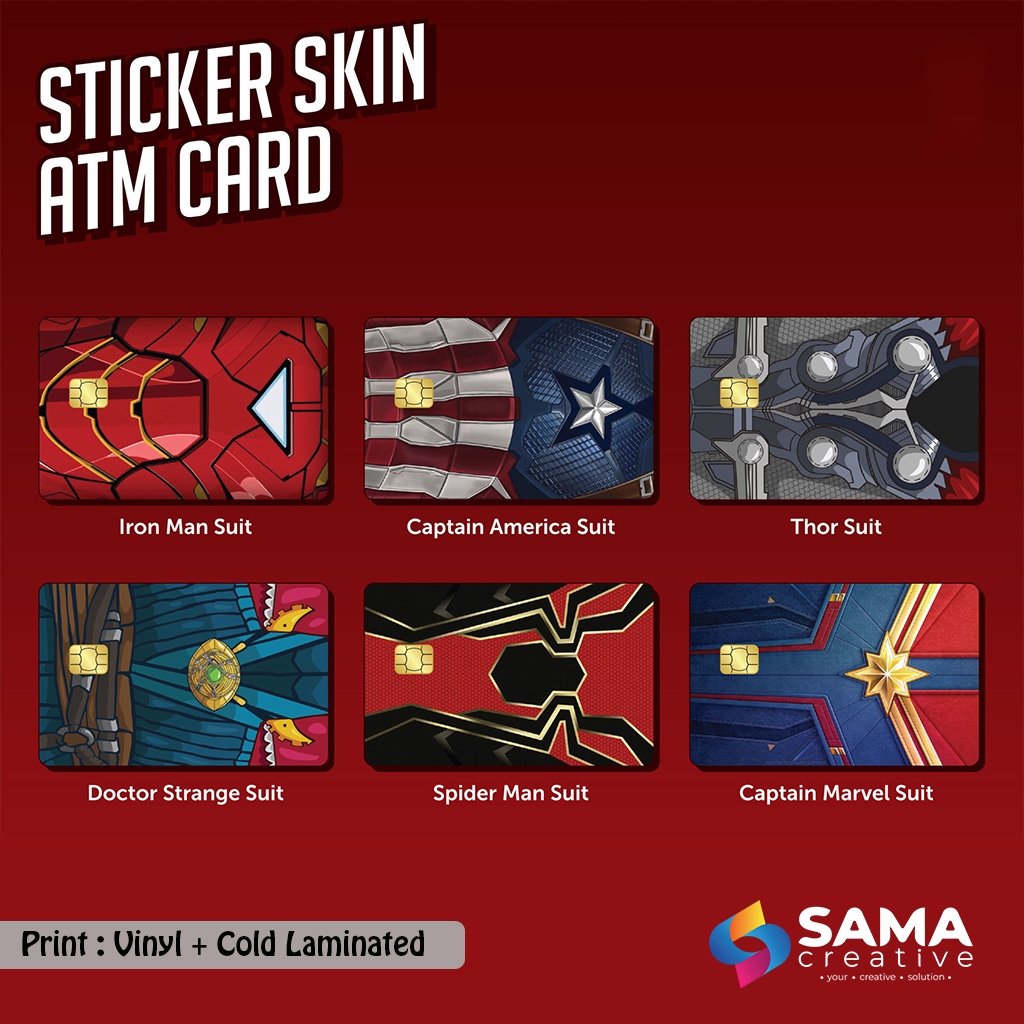 Marvel Suit Sticker Skin Card - Vinyl ATM Debit Credit Emoney Flazz Access Card Sticker