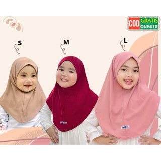 ฮิญาบ Bergo สําเร็จรูปสําหรับเด็กมาเลย์ 0-10 ปีเจอร์ซีย์ / ฮ…