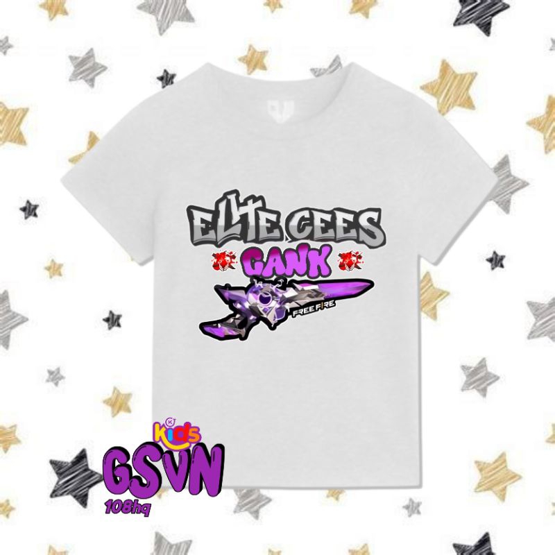CHILDRENS เสื้อผ้าเสื้อยืด - KIDS TSHIRT TEE เกมฟรี FIRE FF FREEFIRE ELITE CEES GANK ELITE CS GENG G